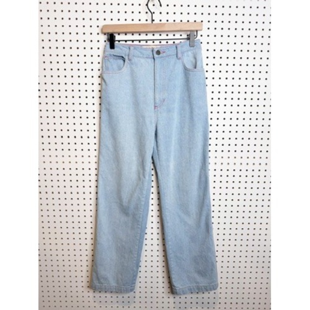 Lykke Wullf | Light Wash Red Contrast Stitch Carpenter Jeans Size 2 USA